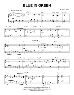 Blue In Green [Jazz version] von Miles Davis (Download) 