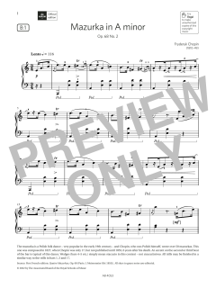 Mazurka in A minor (Grade 7, list B1, from the ABRSM Piano Syllabus 2023 & 2024) (Download) 
