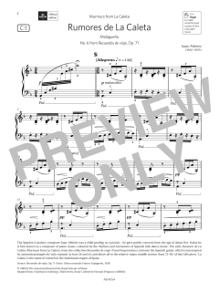 Rumores de La Caleta (Grade 8, list C1, from the ABRSM Piano Syllabus 2023 & 2024) (Download) 