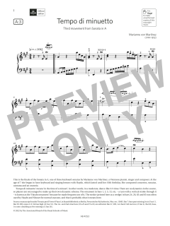 Tempo di minuetto (Grade 7, list A3, from the ABRSM Piano Syllabus 2023 & 2024) (Download) 