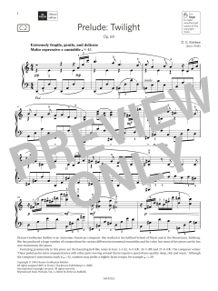 Prelude: Twilight (Grade 7, list C2, from the ABRSM Piano Syllabus 2023 & 2024) (Download) 