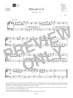 Minuet in G (Grade 3, list A1, from the ABRSM Piano Syllabus 2023 & 2024) (Download) 