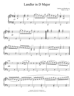 Landler In D Major, WoO 11, No. 7 (Download) 