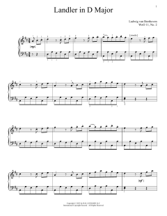 Landler In D Major, WoO 11, No. 2 (Download) 