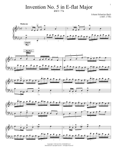 Invention No. 5 In E-Flat Major, BWV 776 (Download) 