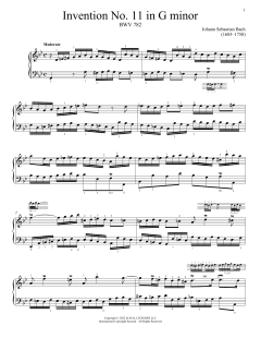 Invention No. 11 In G Minor, BWV 782 (Download) 