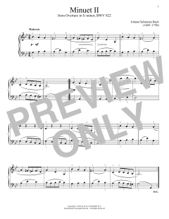 Minuet II In G Minor, BWV 822 (Download) 