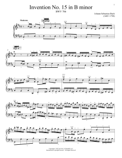 Invention No. 15 In B Minor, BWV 786 (Download) 