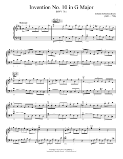 Invention No. 10 In G Major, BWV 781 (Download) 
