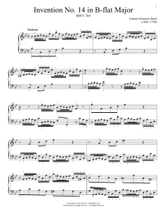 Invention No. 14 In B-Flat Major, BWV 785 (Download) 