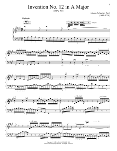 Invention No. 12 In A Major, BWV 783 (Download) 
