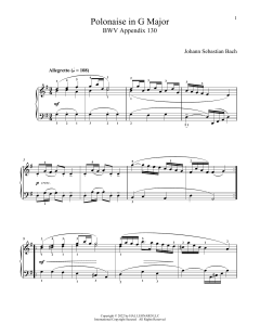 Polonaise In G Major, BWV App 130 (Download) 