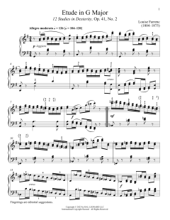 Etude in G Major von Louise Dumont Farrenc (Download) 
