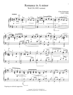 Romance in A minor, WoO 28 von Clara Schumann (Download) 