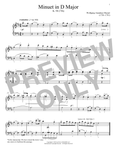 Minuet in D Major, K. 94 (Download) 