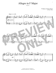 Allegro in F Major, K. 1c (Download) 