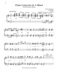 Piano Concerto in A Minor, First Movement Themes von Robert Schumann (Download) 