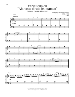Variations On "Ah, vous dirai-je, maman," K 265 von Wolfgang Amadeus Mozart (Download) 