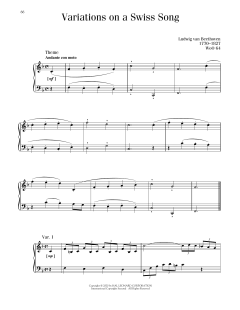 Six Easy Variations On A Swiss Song (Download) 