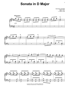 Sonata In D Major, K. 96 (Download) 