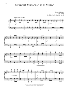 Moment Musical In F Minor, Op. 94, No. 5 von Franz Schubert (Download) 