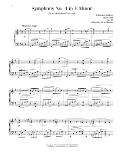 Symphony No. 4 in E Minor, First Movement Excerpt von Johannes Brahms (Download) 