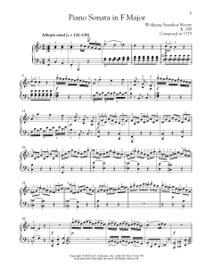 Piano Sonata In F Major, K. 280 von Wolfgang Amadeus Mozart (Download) 