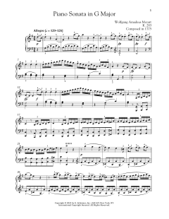 Piano Sonata In G Major, K. 283 von Wolfgang Amadeus Mozart (Download) 