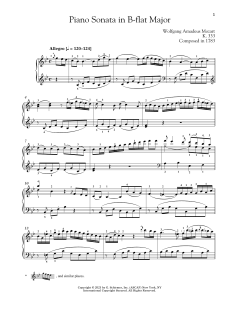 Piano Sonata In B-flat Major, K. 333 von Wolfgang Amadeus Mozart (Download) 