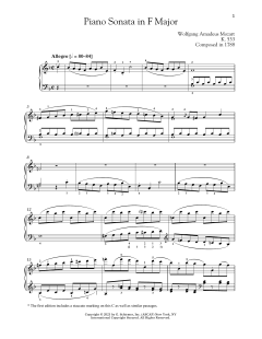 Piano Sonata In F Major, K. 533/494 von Wolfgang Amadeus Mozart (Download) 