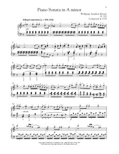 Piano Sonata In A Minor, K. 310 von Wolfgang Amadeus Mozart (Download) 
