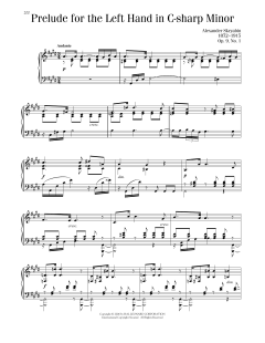 Prelude For The Left Hand, Op. 9, No. 1 (Download) 