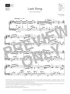 Last Song (Grade 6, list B3, from the ABRSM Piano Syllabus 2025 & 2026) (Download) 