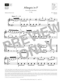 Allegro in F (Grade 3, list A2, from the ABRSM Piano Syllabus 2025 & 2026) (Download) 