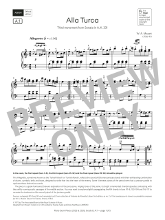 Alla Turca (Grade 8, list A1, from the ABRSM Piano Syllabus 2025 & 2026) (Download) 