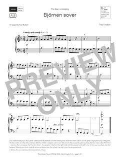 Bjørnen sover (Grade Initial, list A3, from the ABRSM Piano Syllabus 2025 & 2026) von Trad. Swedish (Download) 