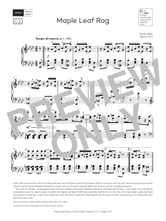Maple Leaf Rag (Grade 8, list C2, from the ABRSM Piano Syllabus 2025 & 2026) (Download) 
