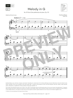 Melody in G (Grade Initial, list B1, from the ABRSM Piano Syllabus 2025 & 2026) (Download) 