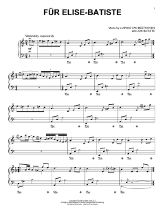 Fur Elise - Batiste von Ludwig van Beethoven (Download) 