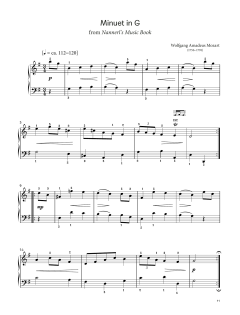 Minuet in G, K. 1e  (LCME Piano 2018 Grade 1 List A) (Download) 
