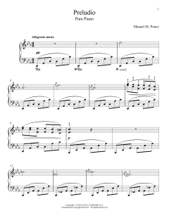 Prelude [In C Minor] For Piano von Manuel M. Ponce (Download) 