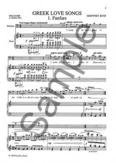 Greek Love Songs von Geoffrey Bush 