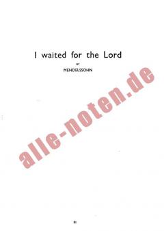I Waited For The Lord von Felix Mendelssohn Bartholdy 