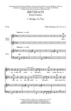 Birthdays Round Numbers op. 72 (Kirke Mechem) 