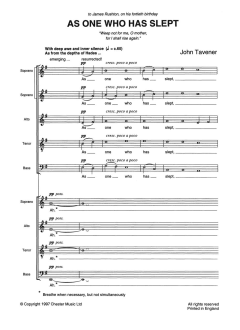 As One Who Has Slept von John Tavener (Download) 