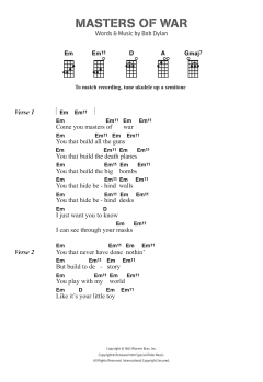 Masters Of War von Bob Dylan (Download) 