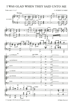 I Was Glad When They Said Unto Me von Hubert Parry (Download) 