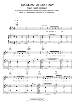 Too Much For One Heart von Boublil and Schonberg (Download) 