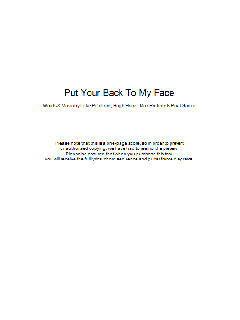 Put Your Back To My Face von The Kooks (Download) 