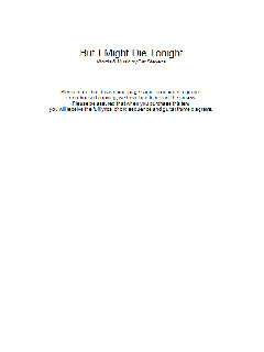 But I Might Die Tonight (Download) 